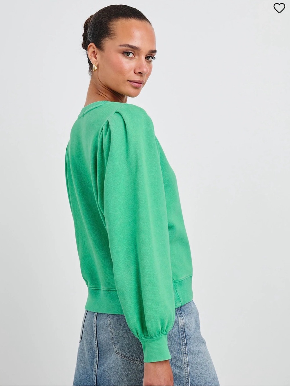 a new day Green Puff Sleeve Crewneck Sweatshirt - Picture 2 of 3